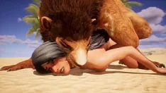 Furry মরুভূমিতে একটি কুত্তা fucks | বড় মোরগ দানব | 3d পর্ণ বন্য জীবন